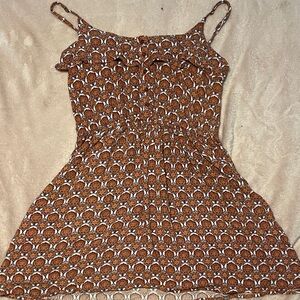 Forever 21 Brown and White Patterned Mini Dress